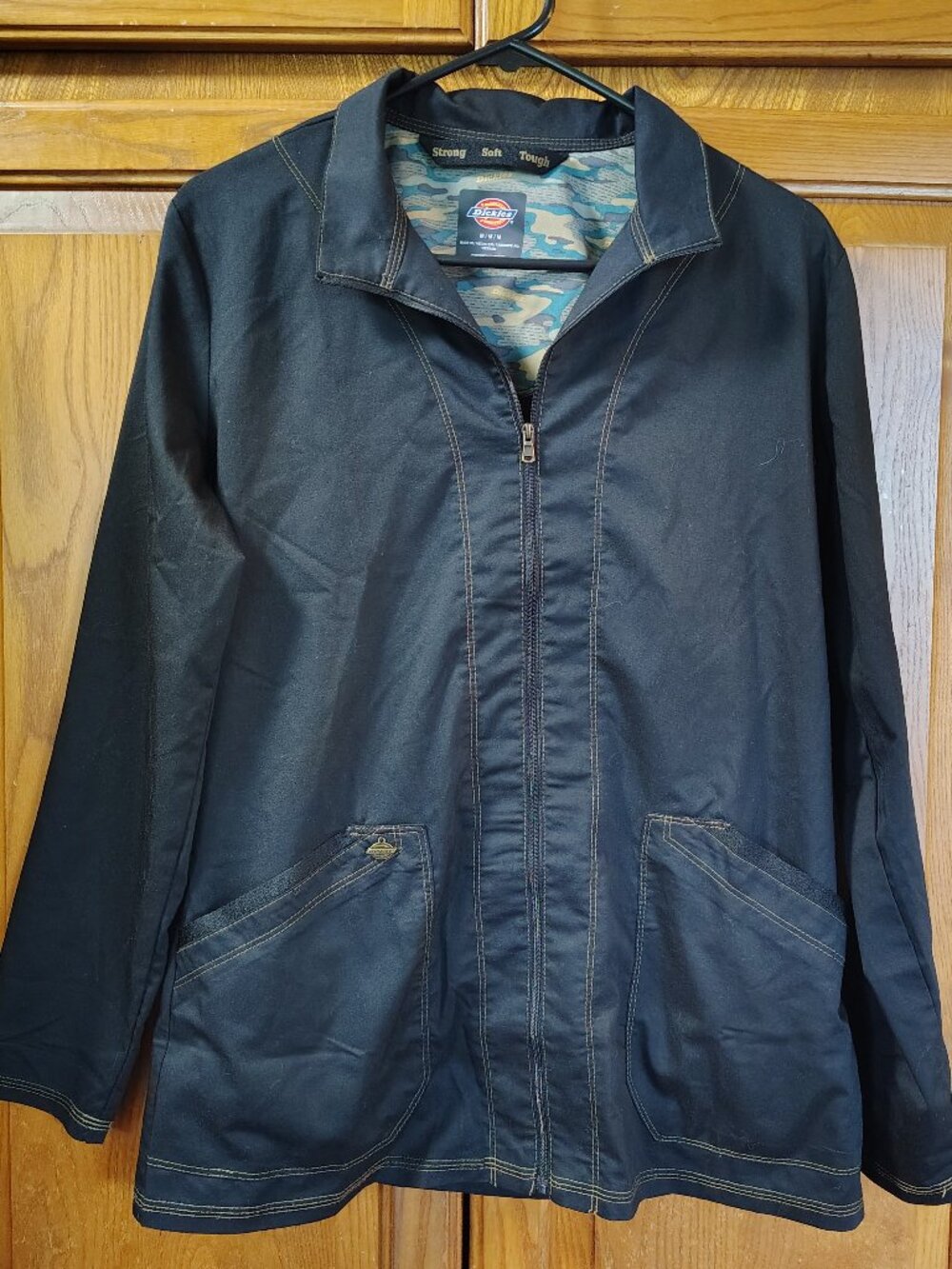 Dickies Men’s Lightweight Polyester Chore Jacket – Camo Lined, Size M, Workwear